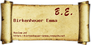 Birkenheuer Emma névjegykártya